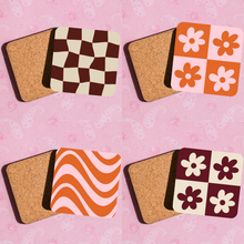 Load image into Gallery viewer, Retro 70's style coasters
