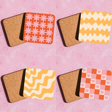 Load image into Gallery viewer, Retro 70's style coasters
