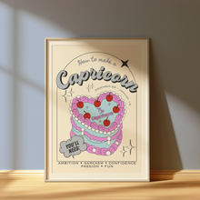 Load image into Gallery viewer, Retro Capricorn star sign cake print
