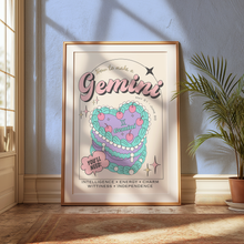 Load image into Gallery viewer, Retro Gemini star sign cake print
