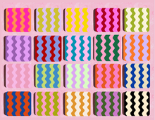 Load image into Gallery viewer, Bright and bold wavy style coasters
