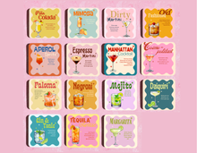 Load image into Gallery viewer, Various cocktail recipes coasters
