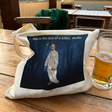 Load image into Gallery viewer, Edward Cullen this is the skin of a killer Bella meme tote bag
