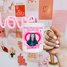 Load image into Gallery viewer, Jacob Bella where the hell have you been loca meme mug
