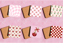 Load image into Gallery viewer, Cute cherry themed coaster collection
