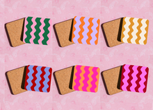 Load image into Gallery viewer, Bright and bold wavy style coasters
