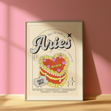 Load image into Gallery viewer, Retro Aries star sign cake print
