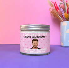 Load image into Gallery viewer, Chris Hemsworth scented candle with lid

