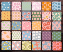 Load image into Gallery viewer, Retro pastel 70's style coasters
