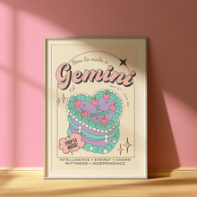 Load image into Gallery viewer, Retro Gemini star sign cake print
